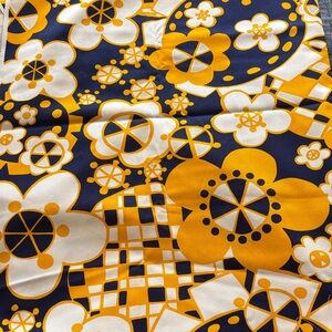 Floral Patterned fabric in Yellow and Blue